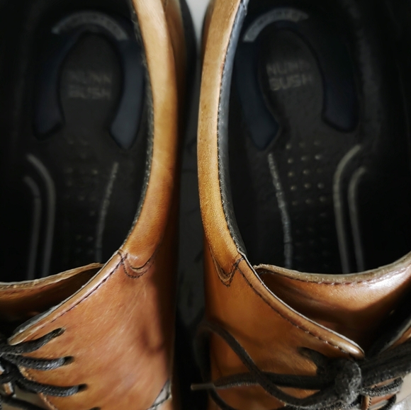 Nunn Bush Mens Tan Leather Oxford Dress Shoes Comfort Gel Size 10M - Picture 5 of 7